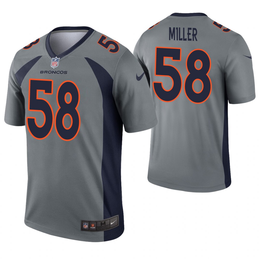 Men Denver Broncos #58 Miller Grey Nike Limited NFL Jerseys->denver broncos->NFL Jersey
